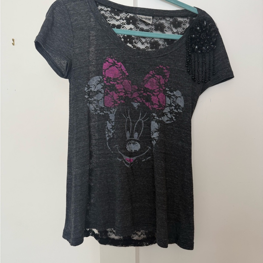 Disney Women's Black Minnie Mouse Top